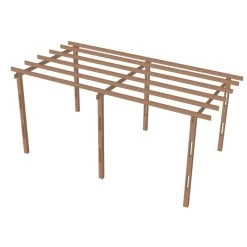 Carport Monopente En Bois 15,6m² Traité Marron - Gardy Shelter -Nesling Magasin carport monopente en bois 156m traite marron gardy shelter 4