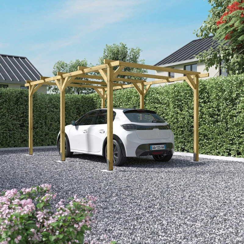 Carport Simple 15,40m² En Bois Autoclave FSC Henri - Forest Style 3 Carport Simple 15,40m² En Bois Autoclave FSC Henri - Forest Style
