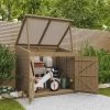 Coffre De Jardin En Bois Traité 20mm 1200L GENIO Blanc - Gardy Shelter