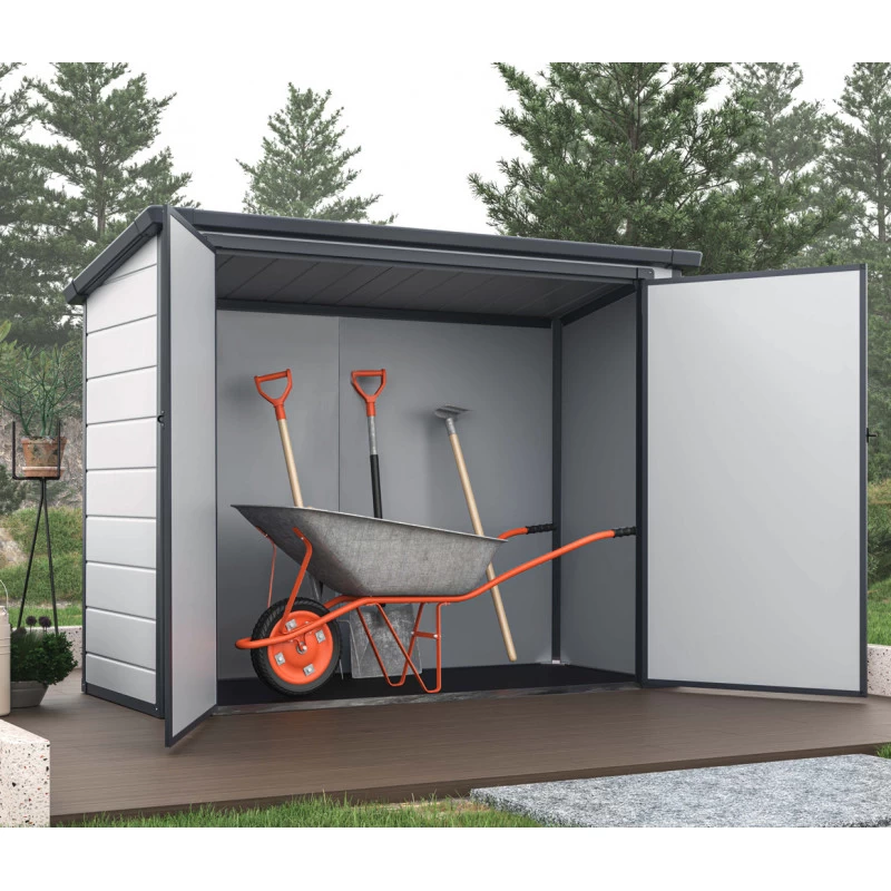 Coffre De Jardin En Résine - Cache Poubelles Gris Clair 1,79m² JOBU 3 Coffre De Jardin En Résine - Cache Poubelles Gris Clair 1,79m² JOBU