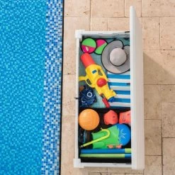 Coffre De Piscine En Résine Blanc 455L Pool Box – Keter -Nesling Magasin coffre de piscine en resine blanc 455l pool box keter 3