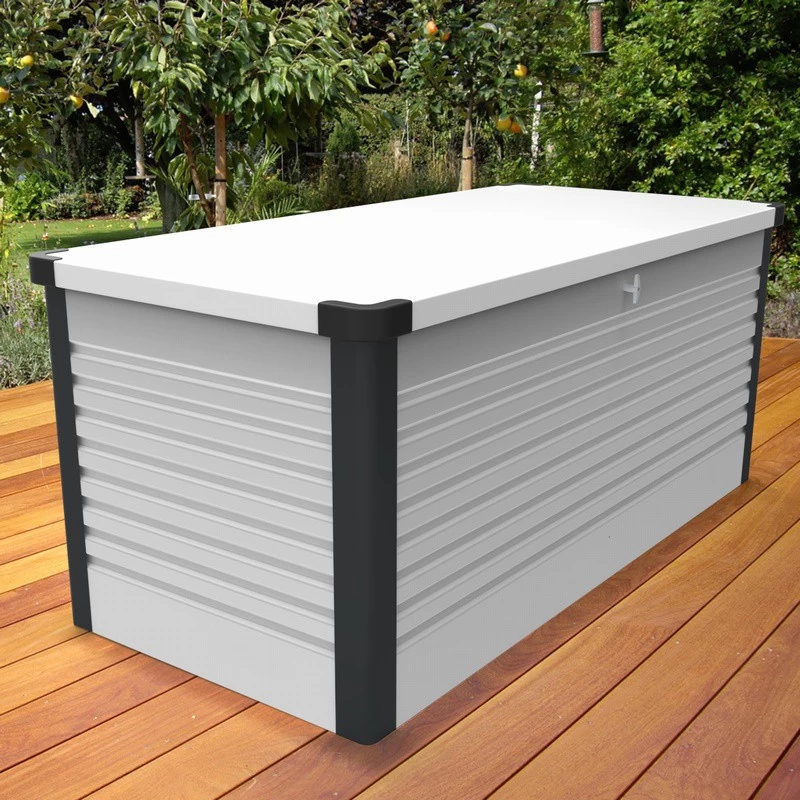 Coffre De Rangement En Métal Blanc 1000L Patio Box 1,46m² TRIMETALS 4 Coffre De Rangement En Métal Blanc 1000L Patio Box 1,46m² TRIMETALS – Image 2
