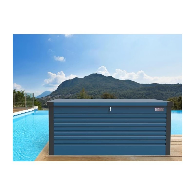 Coffre De Rangement En Métal Bleu 750L Patio Box 1,06m² TRIMETALS 8 Coffre De Rangement En Métal Bleu 750L Patio Box 1,06m² TRIMETALS – Image 6
