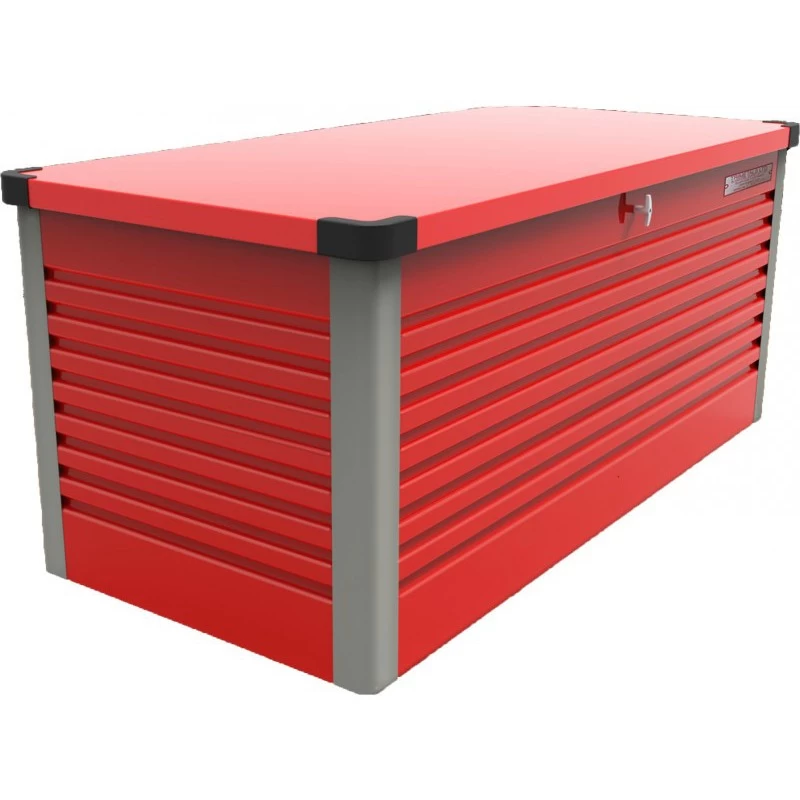 Coffre De Rangement En Métal Rouge 750L Patio Box 1,06m² TRIMETALS 3 Coffre De Rangement En Métal Rouge 750L Patio Box 1,06m² TRIMETALS