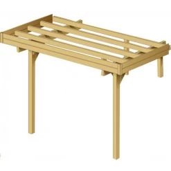 Extension En Bois Traité Pour Carport Camping Car Modulable 4x5x4m - SOLID