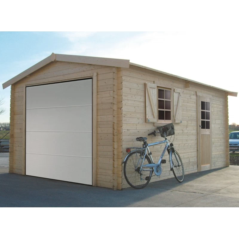 Garage 19,26m² Avec Porte Sectionnelle Motorisée Madriers 40mm SOLID 3 Garage 19,26m² Avec Porte Sectionnelle Motorisée Madriers 40mm SOLID