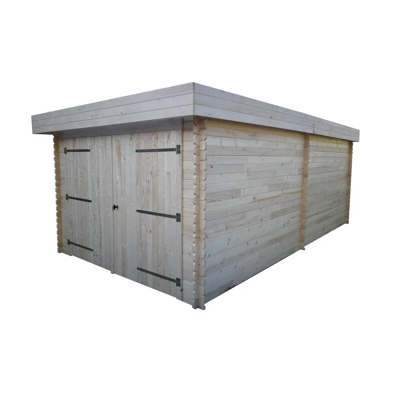 Garage En Bois Massif 21,46m² – Madriers 28mm – Toiture En Bac Acier – Habrita 6 Garage En Bois Massif 21,46m² – Madriers 28mm – Toiture En Bac Acier – Habrita – Image 4