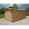 Garage En Bois Massif 40mm Traité Teinté Marron Gardy Shelter -Nesling Magasin garage en bois massif 40mm traite teinte marron gardy shelter