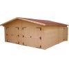 Garage Double En Bois Massif 42,16m² – Madriers 60mm – Habrita -Nesling Magasin garage en bois massif 4216m madriers 60mm habrita