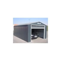 Garage En Métal Anthracite 19,95m² Grande Hauteur H.2,60m DURAMAX -Nesling Magasin garage en metal anthracite 1995m grande hauteur h260m duramax 3