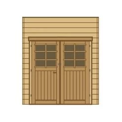 Paroi Frontale Double Porte L.210cm Pour Carport Bois Traité - SOLID