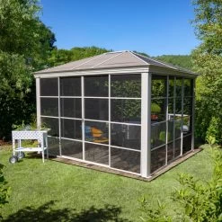 Pavillon Striano 362x427cm En Aluminium Et Acier Galvanisé Avec Moustiquaires - SOJAG -Nesling Magasin pavillon striano 362x427cm en aluminium et acier galvanise avec moustiquaires sojag 5