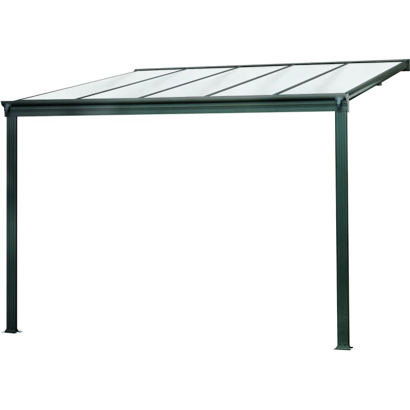 Pergola Adossée 300x300cm En Aluminium Noir Et Polycarbonate 4mm CIELO - DCB Garden 4 Pergola Adossée 300x300cm En Aluminium Noir Et Polycarbonate 4mm CIELO - DCB Garden – Image 2