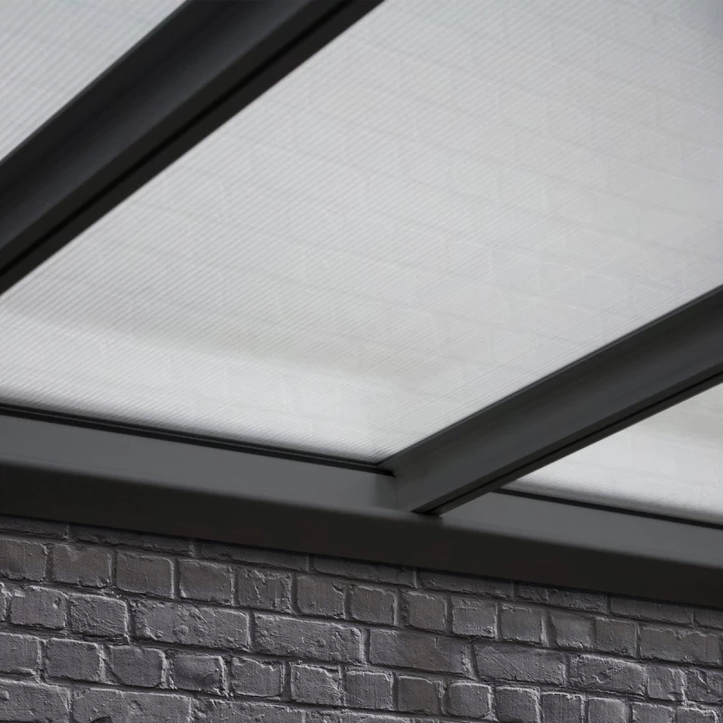 Pergola Adossée 300x300cm En Aluminium Noir Et Polycarbonate 4mm CIELO - DCB Garden 6 Pergola Adossée 300x300cm En Aluminium Noir Et Polycarbonate 4mm CIELO - DCB Garden – Image 4