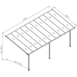 Pergola Adossée Ajustable - Toit De Terrasse En Alu 3,05x6,18m X-METAL -Nesling Magasin pergola adossee ajustable toit de terrasse en alu 305x618m x metal 2