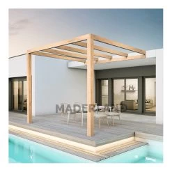 Pergola Adossée En Bois Lamellé-collé 400x400cm Burgos – Maderland