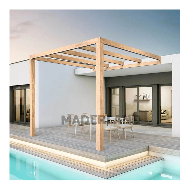 Pergola Adossée En Bois Lamellé-collé 400x400cm Burgos – Maderland 3 Pergola Adossée En Bois Lamellé-collé 400x400cm Burgos – Maderland