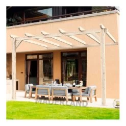 Pergola Adossée En Bois Lamellé-collé 400x400cm Cádiz – Maderland