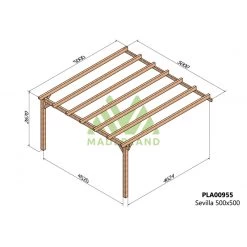 Pergola Adossée En Bois Lamellé-collé 500x500cm Sevilla – Maderland 5 Pergola Adossée En Bois Lamellé-collé 500x500cm Sevilla – Maderland -Nesling Magasin pergola adossee en bois lamelle colle 500x500cm sevilla maderland 1