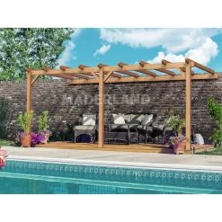 Pergola Adossée En Bois Lamellé-collé 600x300cm Palma – Maderland