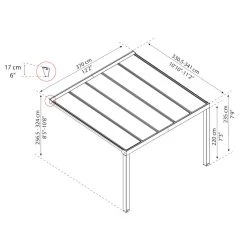Pergola Adossée Stockholm 350x368cm Aluminium Gris Et Polycarbonate Avec Stores De Toit Rétractables – Palram - Canopia -Nesling Magasin pergola adossee stockholm 350x368cm aluminium gris et polycarbonate avec stores de toit retractables palram 4