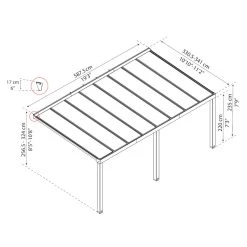 Pergola Adossée Stockholm 350x590cm Aluminium Gris Et Polycarbonate Avec Stores De Toit Rétractables – Palram - Canopia -Nesling Magasin pergola adossee stockholm 350x590cm aluminium gris et polycarbonate avec stores de toit retractables palram 4