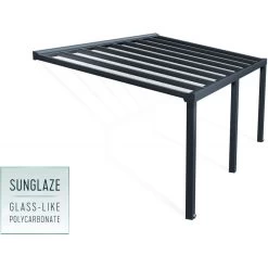 Pergola Adossée Stockholm 350x590cm Aluminium Gris Et Polycarbonate Avec Stores De Toit Rétractables – Palram - Canopia -Nesling Magasin pergola adossee stockholm 350x590cm aluminium gris et polycarbonate avec stores de toit retractables palram 5