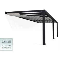 Pergola Adossée Stockholm 350x810cm Aluminium Gris Et Polycarbonate Avec Stores De Toit Rétractables – Palram - Canopia -Nesling Magasin pergola adossee stockholm 350x810cm aluminium gris et polycarbonate avec stores de toit retractables palram 2