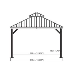 Pergola Alu Anthracite Et Acier Galvanisé Messina 3,63x4,83m - SOJAG -Nesling Magasin pergola alu anthracite et acier galvanise messina 363x483m sojag 1 3