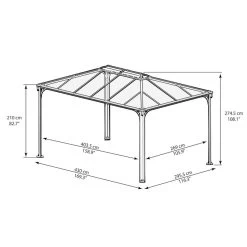 Pergola Aluminium Et Polycarbonate 430x295,5cm Martinique 4300 Palram - Canopia -Nesling Magasin pergola aluminium et polycarbonate 430x2955cm martinique 4300 palram 2