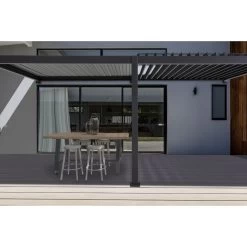 Pergola Bioclimatique Adossée En Alu Anthracite 3,6x6m Ombrea -Nesling Magasin pergola bioclimatique adossee en alu anthracite 36x6m ombrea 2