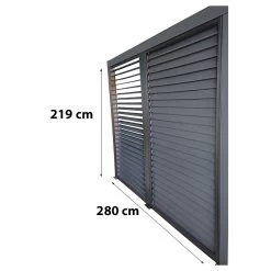 Pergola Bioclimatique Aluminium Anthracite 10,80m² Toit Avec Lames Ovales Aluminium + Ventelles Latérales Pour Côté 3m – HABRITA -Nesling Magasin pergola bioclimatique aluminium anthracite 1080m toit avec lames ovales aluminium ventelles laterales pour cote 3m habrita 5