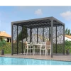 Pergola Bioclimatique Aluminium Anthracite 10,80m² Toit Lames Ovales + Panneaux Moucharabieh Gris Côté 3m+côté 3,60m HABRITA -Nesling Magasin pergola bioclimatique aluminium anthracite 1080m toit lames ovales panneaux moucharabieh gris cote 3mcote 360m habrita