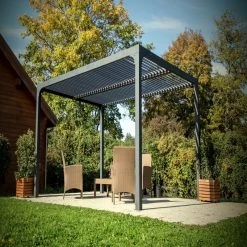 Pergola Bioclimatique Aluminium Anthracite 10,80m² + Toit Avec Lames Ovales Aluminium HABRITA 10 Pergola Bioclimatique Aluminium Anthracite 10,80m² + Toit Avec Lames Ovales Aluminium HABRITA -Nesling Magasin pergola bioclimatique aluminium antracite 1080m toit avec lames ovales aluminium habrita 2