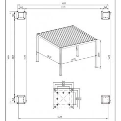 Pergola Bioclimatique Autoportante En Alu Anthracite 3.6x3.6m Ombrea -Nesling Magasin pergola bioclimatique autoportante en alu anthracite 36x36m ombrea 5