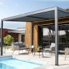Pergola Bioclimatique En Aluminium Avec Lames Orientables Grises Anthracite TRAMONTO - DCB Garden