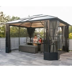 Pergola De Jardin Savino 423x363cm En Aluminium Anthracite Et Polycarbonate 8mm – SOJAG -Nesling Magasin pergola de jardin savino en aluminium anthracite et polycarbonate 8mm sojag 4