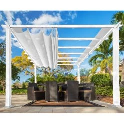 Pergola En Aluminium Blanc 350x350cm Florida – PARAGON OUTDOOR
