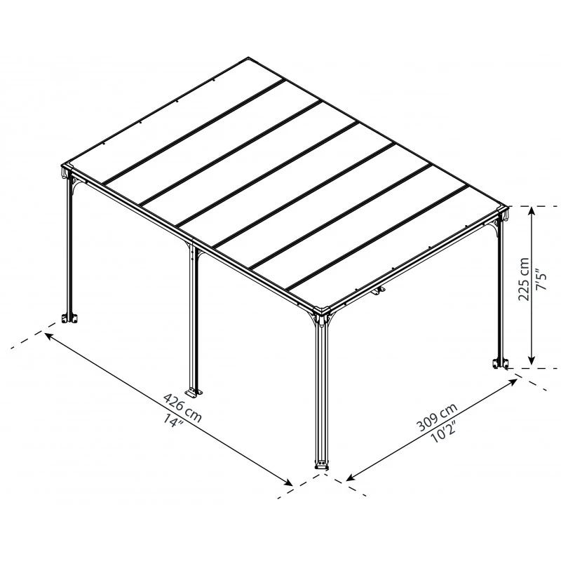 Pergola En Aluminium Et Polycarbonate 316x436cm Milano™ 4300 - Palram - Canopia 5 Pergola En Aluminium Et Polycarbonate 316x436cm Milano™ 4300 - Palram - Canopia – Image 3