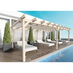 Pergola En Bois Lamellé-collé 1000x500cm Marsella – Maderland