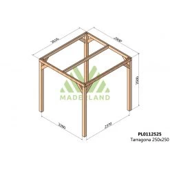 Nouvelles Arrivées -Nesling Magasin pergola en bois lamelle colle 250x250cm tarragona maderland 1
