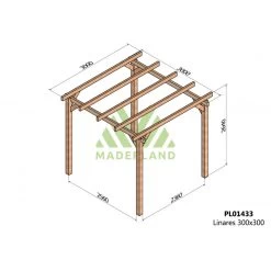 Nouvelles Arrivées -Nesling Magasin pergola en bois lamelle colle 300x300cm linares maderland 1