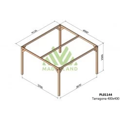Nouvelles Arrivées -Nesling Magasin pergola en bois lamelle colle 400x400cm tarragona maderland 1