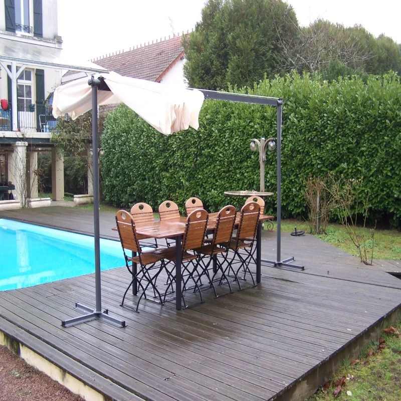 Pergola Marquise En Acier Anthracite 9m² Toile Pivotante Extensible En Polyester 200gr/m² écru - HABRITA 8 Pergola Marquise En Acier Anthracite 9m² Toile Pivotante Extensible En Polyester 200gr/m² écru - HABRITA – Image 6