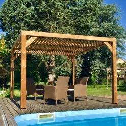 Pergola THERMAUVENT 10,67m² Toit Avec Ventelles Mobiles HABRITA 12 Pergola THERMAUVENT 10,67m² Toit Avec Ventelles Mobiles HABRITA -Nesling Magasin pergola thermauvent 1067m en bois avec vantelles sur le toit habrita 4