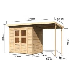Petit Abri De Jardin En Bois 3,26m² Merseburg 3 + Appentis - Karibu -Nesling Magasin petit abri de jardin en bois 326m merseburg 3 appentis karibu 1