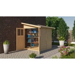 Remise Adossée Juist 2 En Bois Certifié 3,28m² - Karibu -Nesling Magasin remise adossee juist 2 en bois certifie 328m karibu 8
