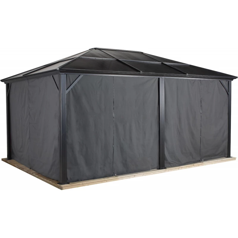 Rideaux Occultants En Polyester Gris Pour Pergola Meridien 12x16 - SOJAG 4 Rideaux Occultants En Polyester Gris Pour Pergola Meridien 12x16 - SOJAG – Image 2