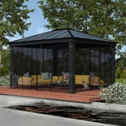 Set De Moustiquaires En Polyester Léger Pour Pergolas Dallas 4300 De 15,5m² - Palram - Canopia