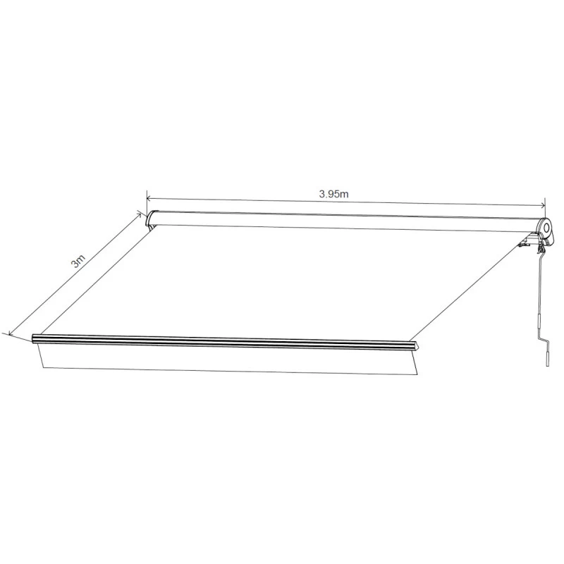 Store Banne Manuel 395x300cm DECO Toile Polyester Grise - X-METAL 4 Store Banne Manuel 395x300cm DECO Toile Polyester Grise - X-METAL â Image 2